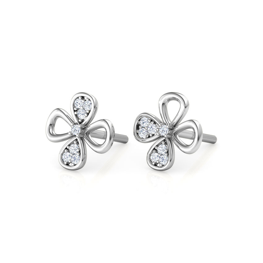 Two Petal Mismatched Diamond Stud Earrings Two Petal Mismatched Diamond Stud Earrings