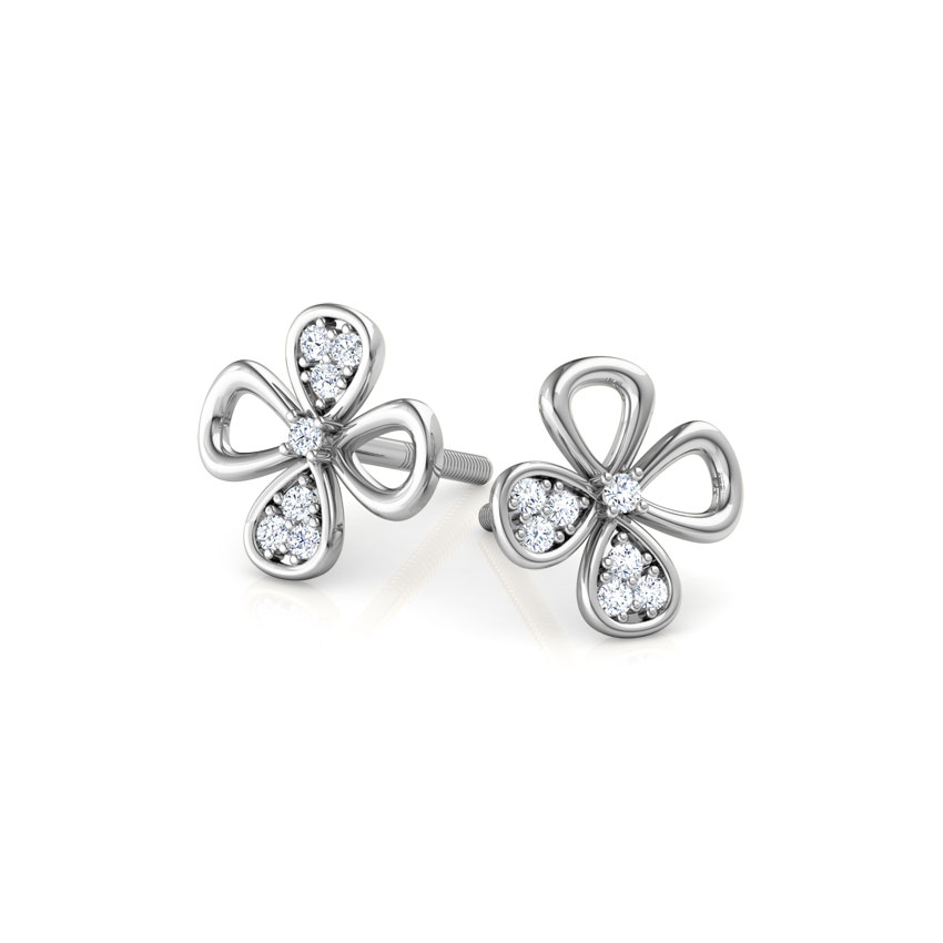 Two Petal Mismatched Diamond Stud Earrings Two Petal Mismatched Diamond Stud Earrings