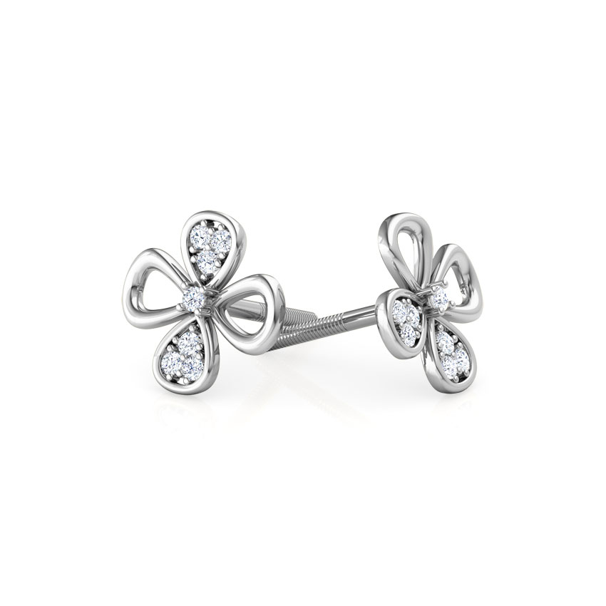 Two Petal Mismatched Diamond Stud Earrings Two Petal Mismatched Diamond Stud Earrings