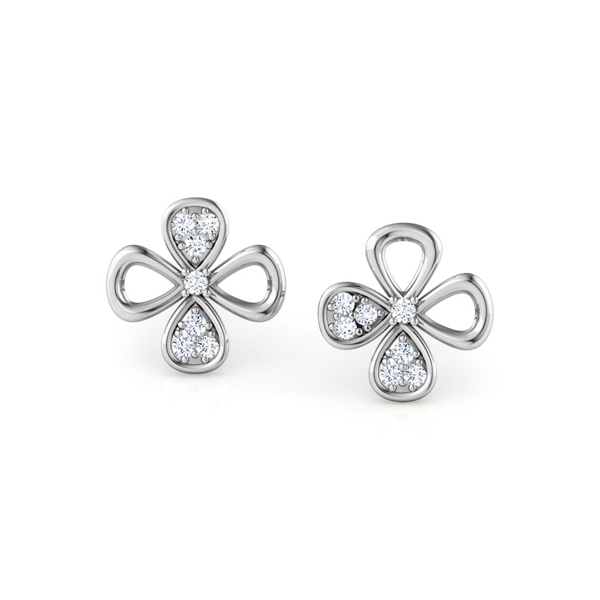 Two Petal Mismatched Diamond Stud Earrings Two Petal Mismatched Diamond Stud Earrings