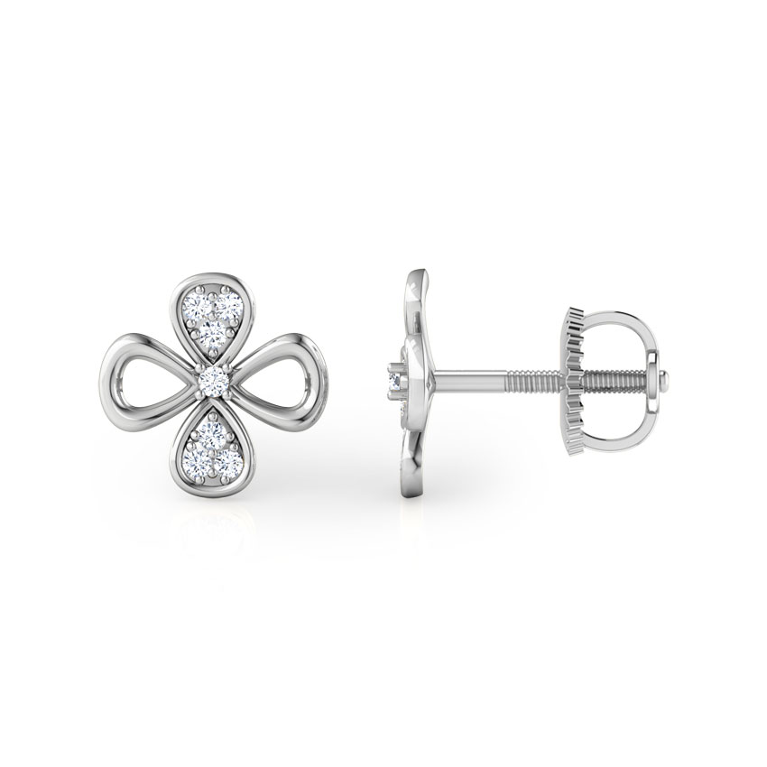 Two Petal Mismatched Diamond Stud Earrings Two Petal Mismatched Diamond Stud Earrings