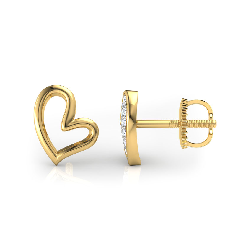 Full Heart Mismatched Diamond Stud Earrings Full Heart Mismatched Diamond Stud Earrings