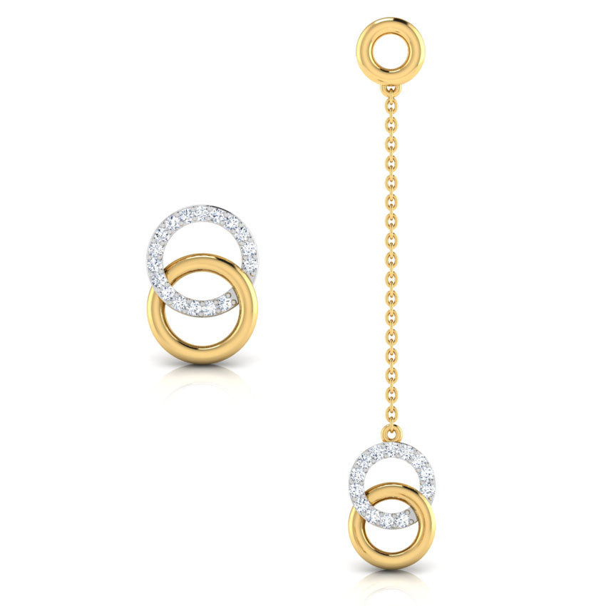 Diamond Earrings 18 Karat Yellow Gold O & O Mismatched Diamond Mismatched Earrings