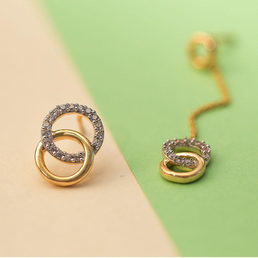 O & O Mismatched Diamond Mismatched Earrings