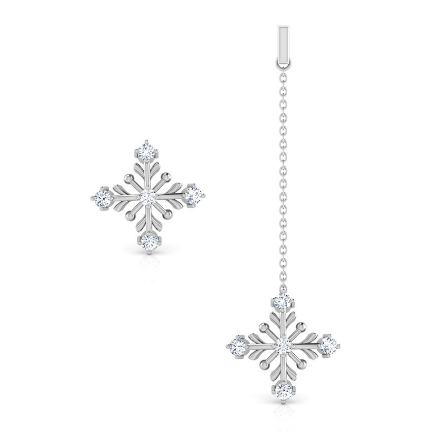 Snow Flakes Mismatched Earrings