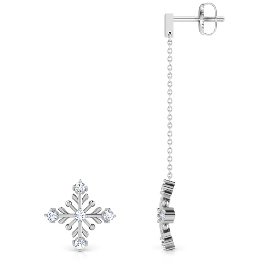 Snow Flakes Mismatched Diamond Earrings