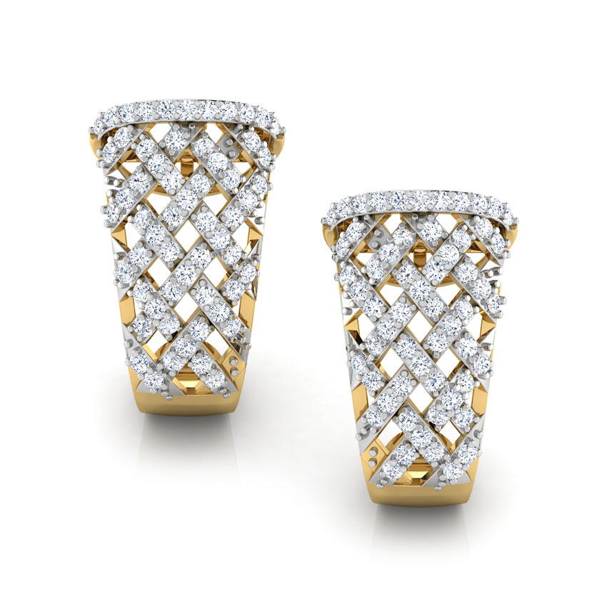 Weave Diamond Hoop Earrings