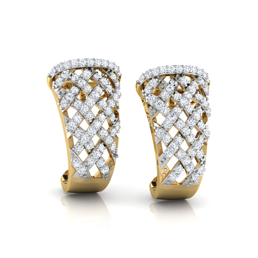 Weave Diamond Hoop Earrings