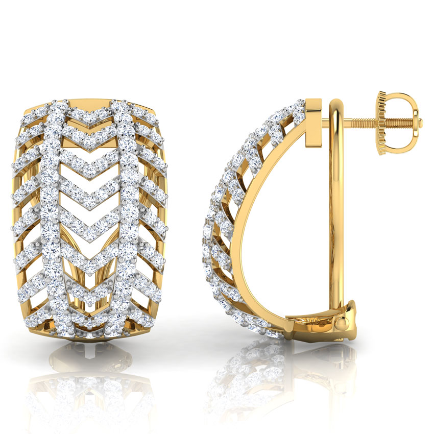 Crisscut Diamond Hoop Earrings