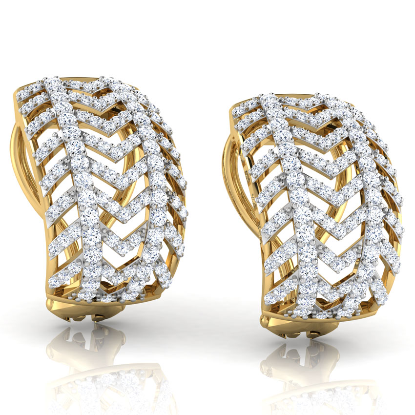 Crisscut Diamond Hoop Earrings