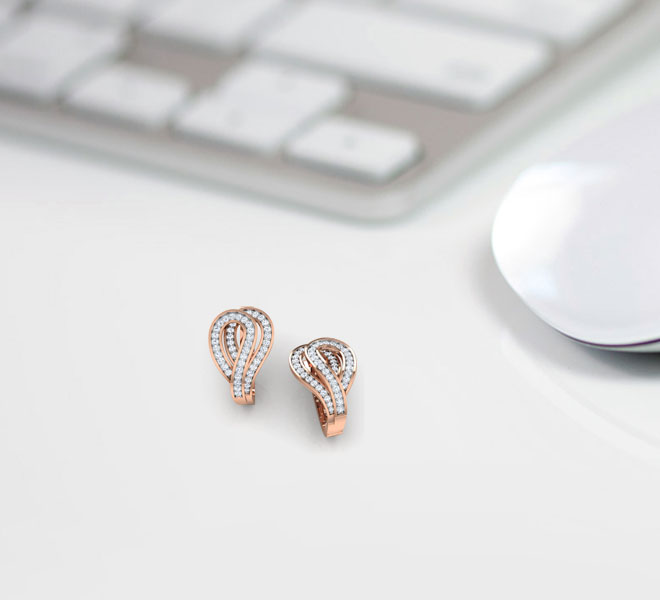 Loop Diamond Hoop Earrings Loop Diamond Hoop Earrings