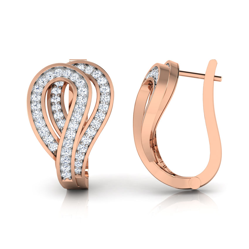 Loop Diamond Hoop Earrings Loop Diamond Hoop Earrings