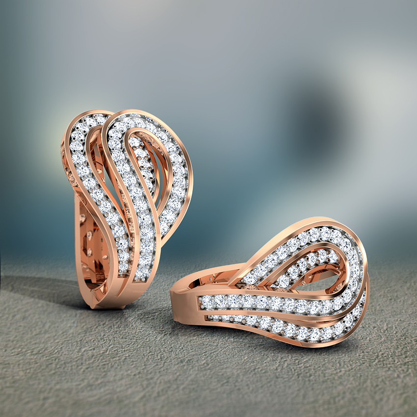Loop Diamond Hoop Earrings Loop Diamond Hoop Earrings
