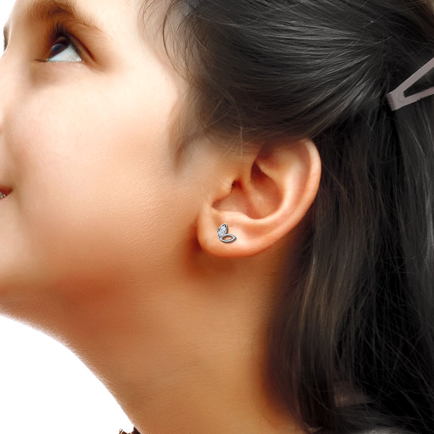 Waterleaf Diamond Stud Earrings