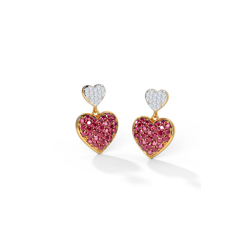 Duo Heart Drop Earrings