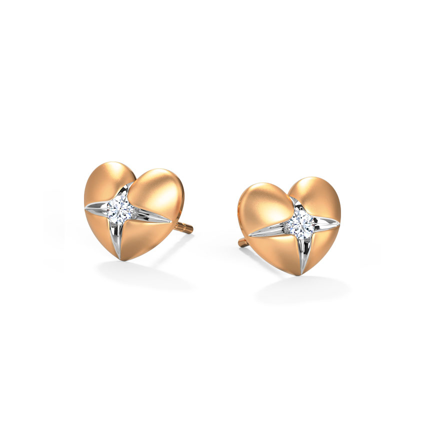 Heart Pocket Diamond Stud Earrings Heart Pocket Diamond Stud Earrings