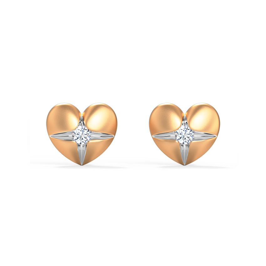 Heart Pocket Diamond Stud Earrings Heart Pocket Diamond Stud Earrings