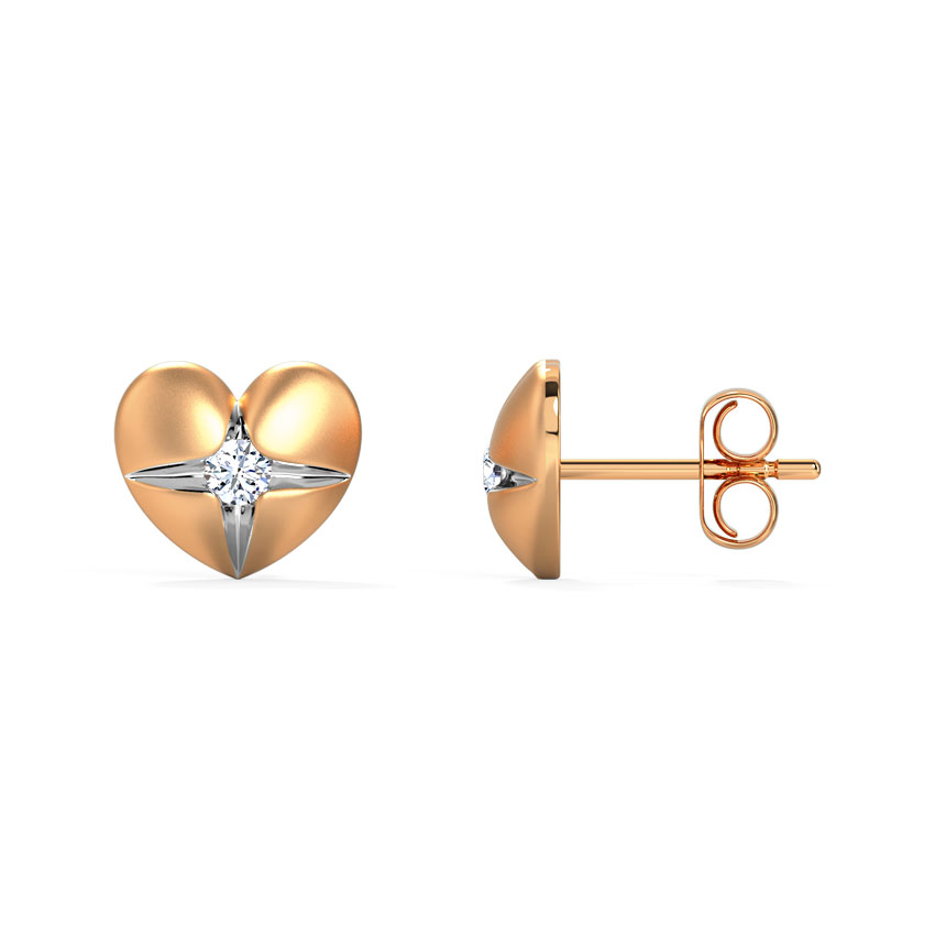 Heart Pocket Diamond Stud Earrings Heart Pocket Diamond Stud Earrings