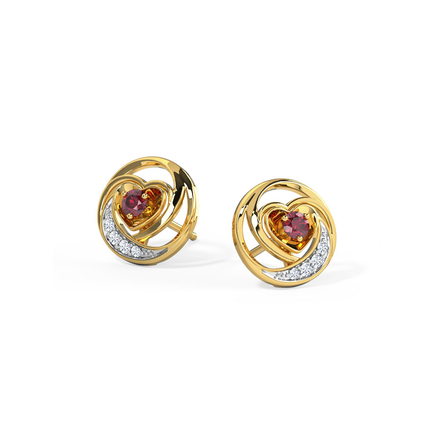 Lovable Heart Gemstone Stud Earrings Lovable Heart Gemstone Stud Earrings
