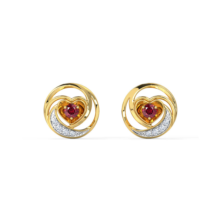 Lovable Heart Gemstone Stud Earrings Lovable Heart Gemstone Stud Earrings