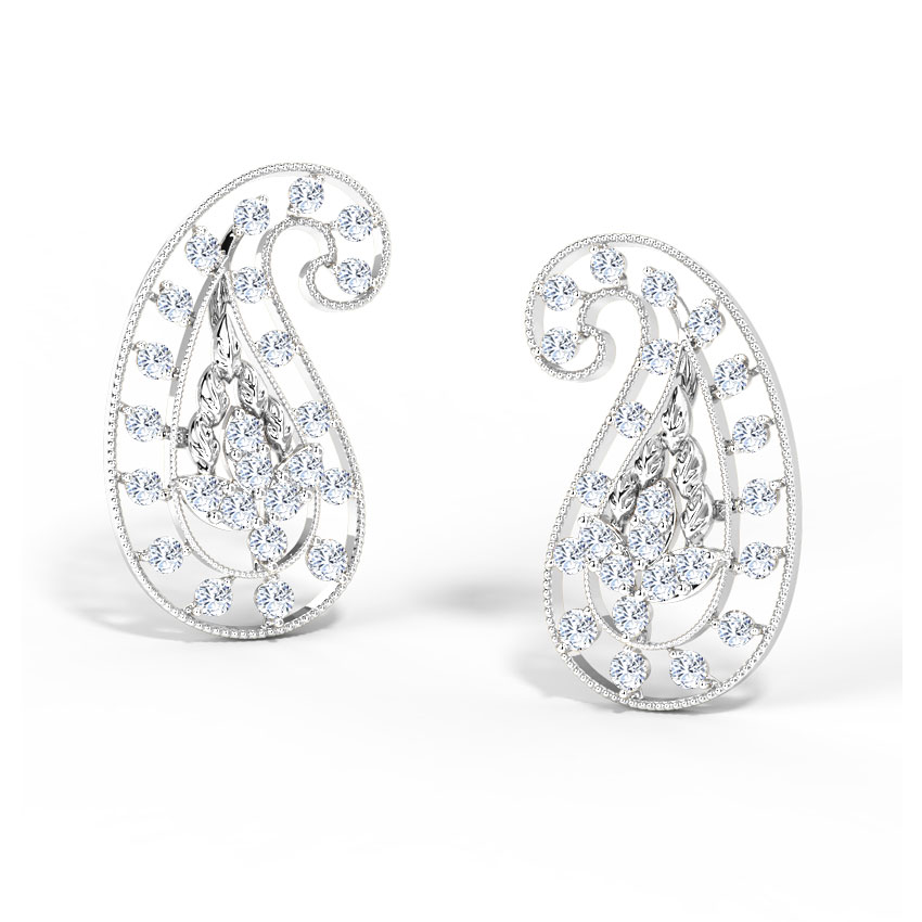 Deco Paisley Stud Earrings