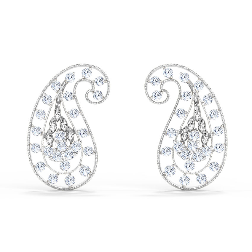 Deco Paisley Diamond Stud Earrings Deco Paisley Diamond Stud Earrings
