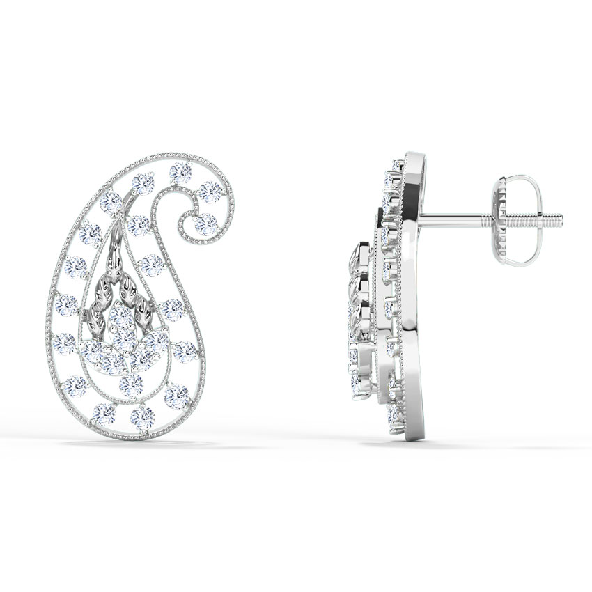 Deco Paisley Diamond Stud Earrings Deco Paisley Diamond Stud Earrings