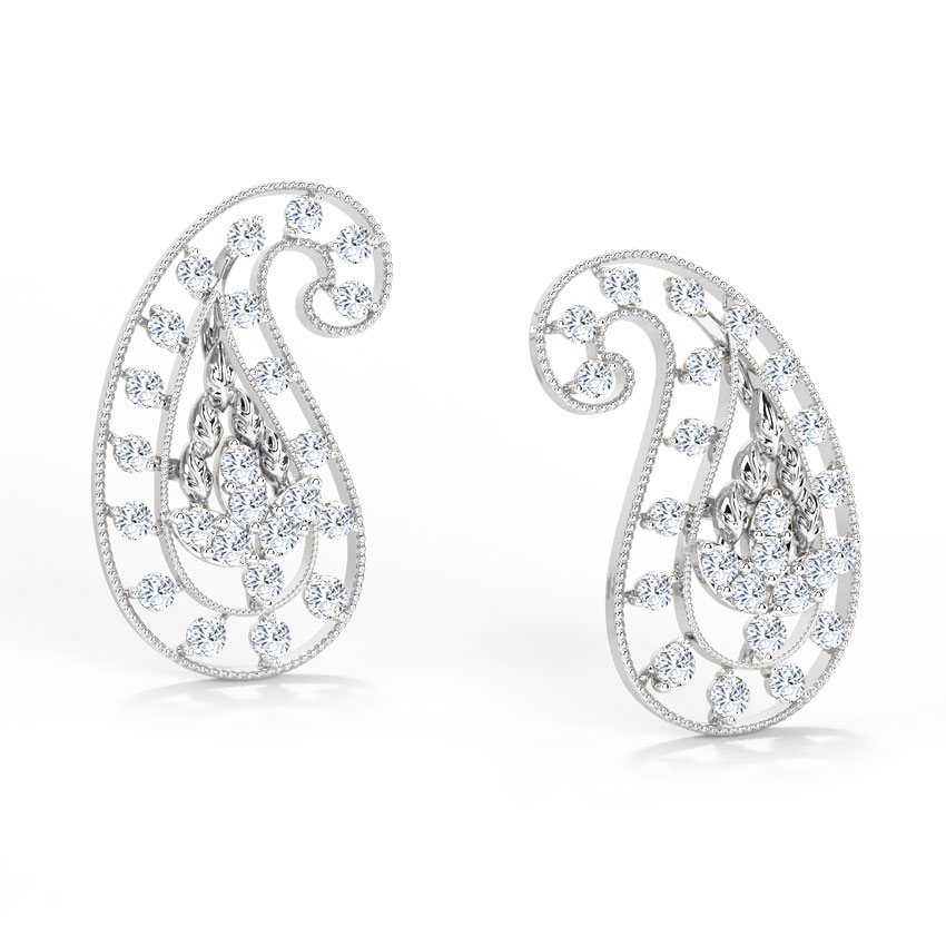 Deco Paisley Diamond Stud Earrings Deco Paisley Diamond Stud Earrings