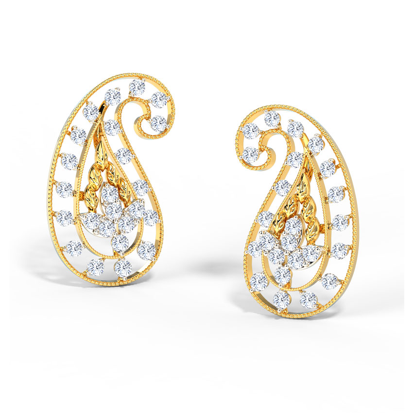 Deco Paisley Stud Earrings