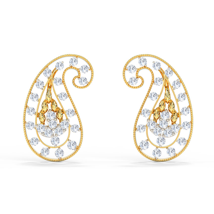 Deco Paisley Diamond Stud Earrings Deco Paisley Diamond Stud Earrings