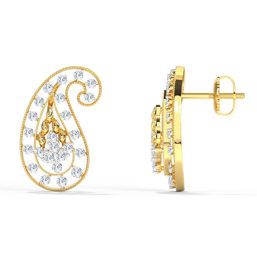 Deco Paisley Diamond Stud Earrings Deco Paisley Diamond Stud Earrings