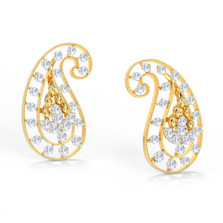 Deco Paisley Diamond Stud Earrings Deco Paisley Diamond Stud Earrings