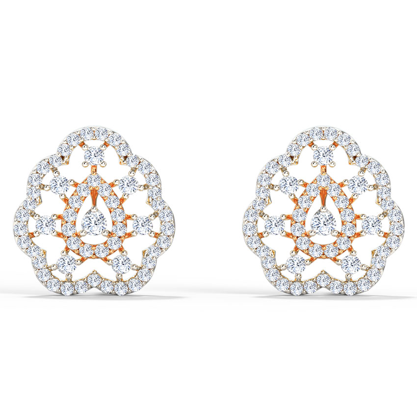 Abstract Pear Diamond Stud Earrings Abstract Pear Diamond Stud Earrings