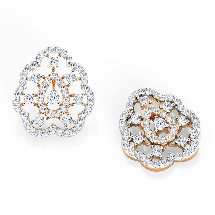 Abstract Pear Diamond Stud Earrings Abstract Pear Diamond Stud Earrings