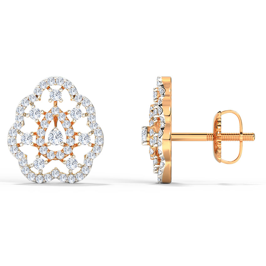 Abstract Pear Diamond Stud Earrings Abstract Pear Diamond Stud Earrings