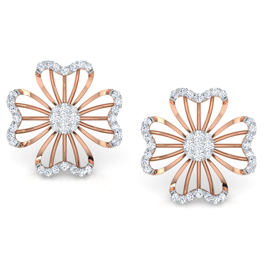 Vine Diamond Stud Earrings