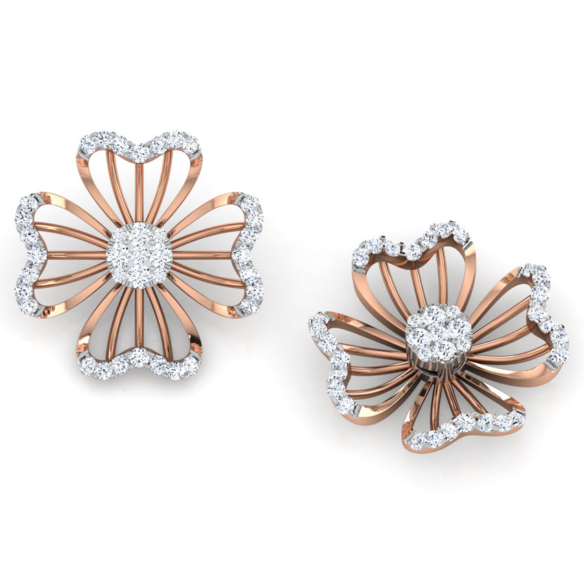 Vine Diamond Stud Earrings