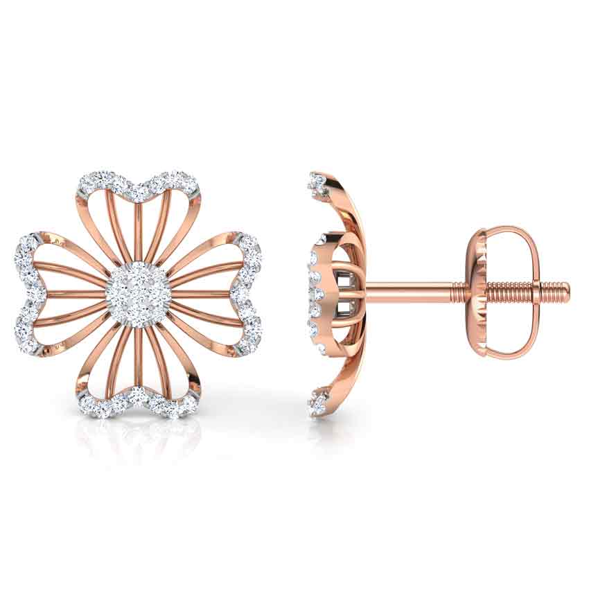 Vine Diamond Stud Earrings