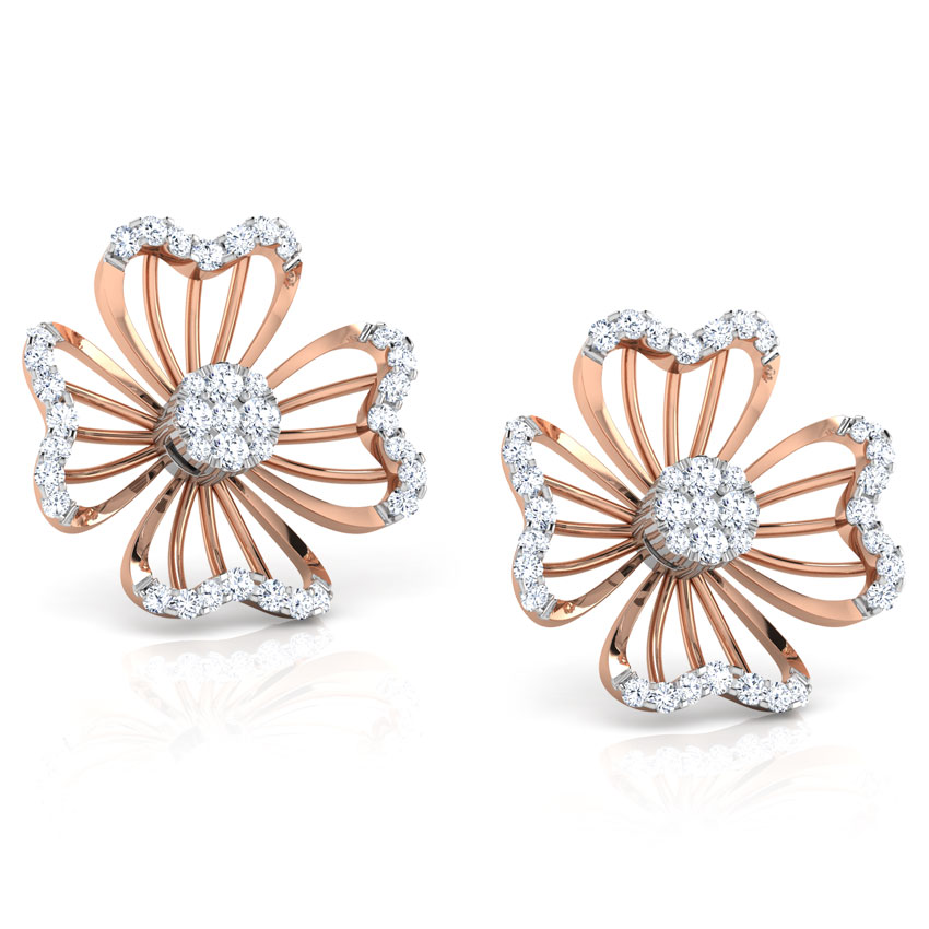 Vine Diamond Stud Earrings