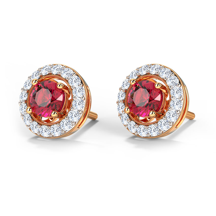 Orbed Stud Gemstone Stud Earrings