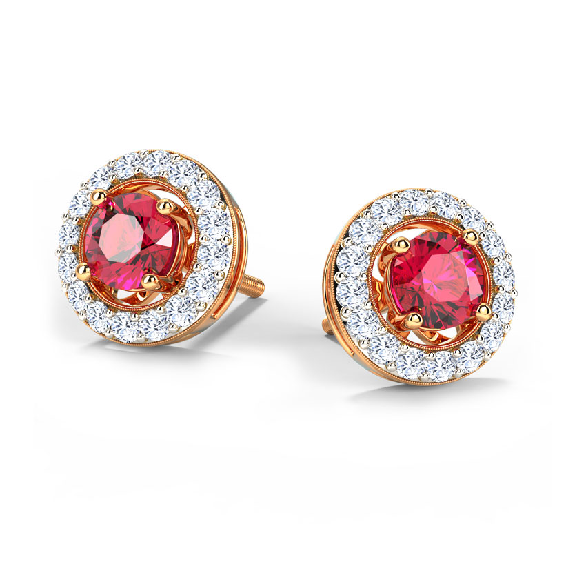 Orbed Stud Gemstone Stud Earrings