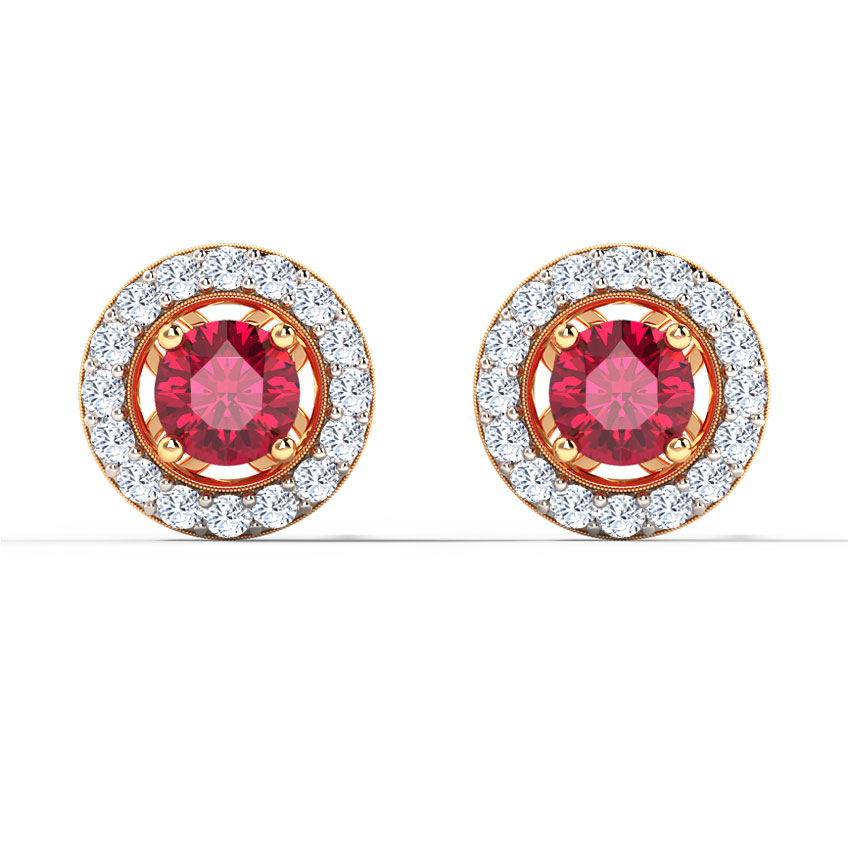 Orbed Stud Gemstone Stud Earrings