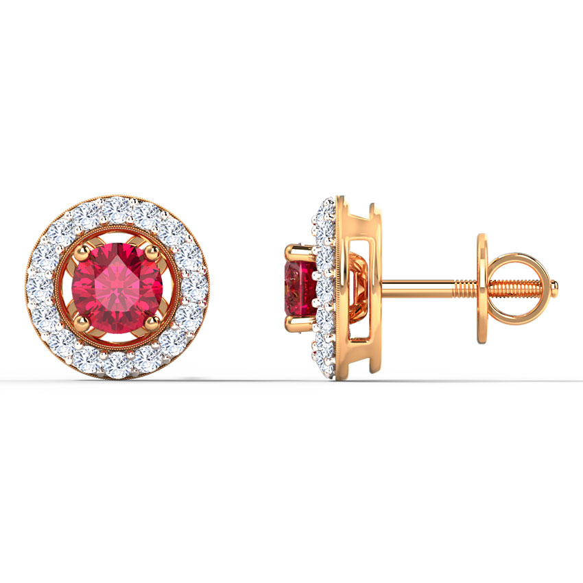 Orbed Stud Gemstone Stud Earrings