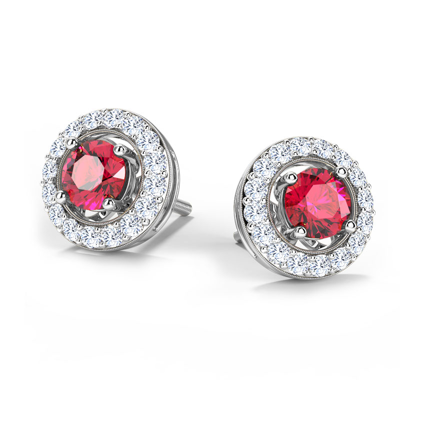 Orbed Stud Gemstone Stud Earrings Orbed Stud Gemstone Stud Earrings