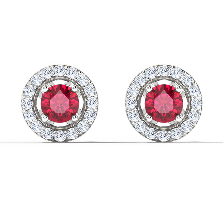 Orbed Stud Gemstone Stud Earrings Orbed Stud Gemstone Stud Earrings