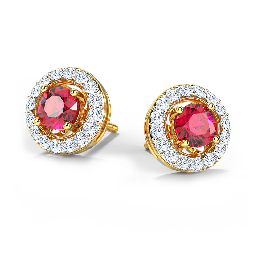 Orbed Stud Gemstone Stud Earrings Orbed Stud Gemstone Stud Earrings