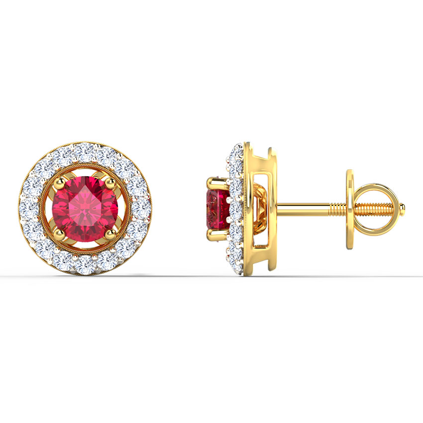 Orbed Stud Gemstone Stud Earrings Orbed Stud Gemstone Stud Earrings