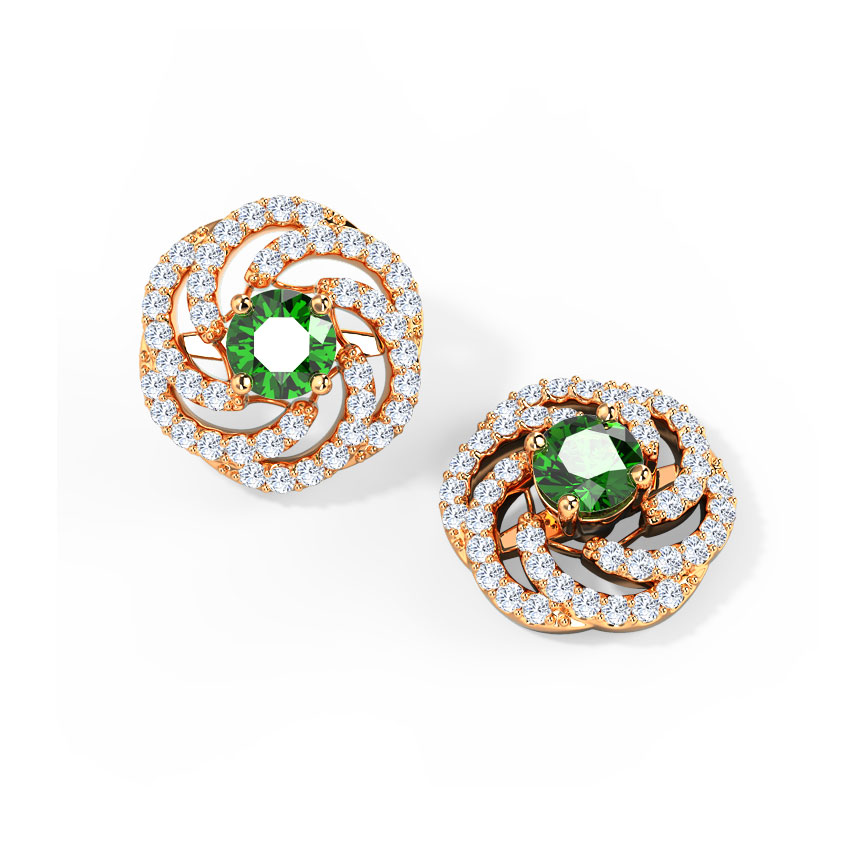 Caren Swirl Gemstone Stud Earrings Caren Swirl Gemstone Stud Earrings