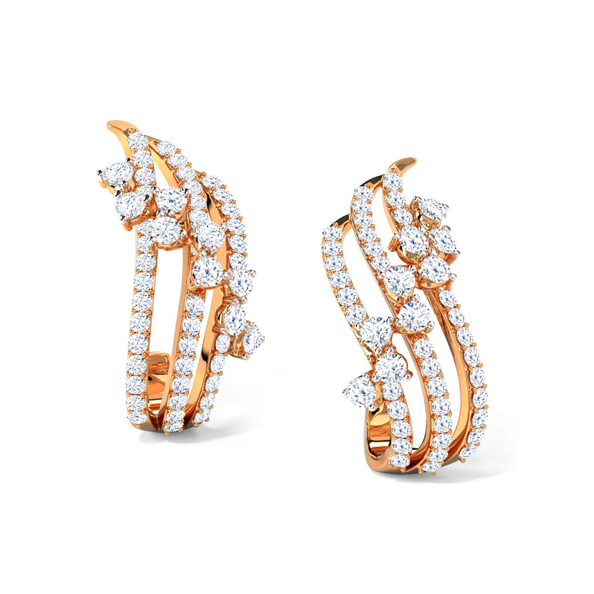 Melissa Wave Diamond Hoop Earrings Melissa Wave Diamond Hoop Earrings