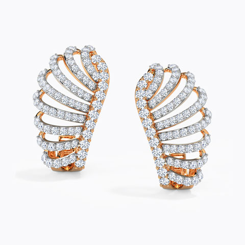 Kasey Curl Diamond Hoop Earrings